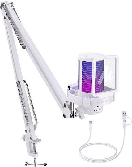 Maono DGM20 S Δυναμικό Microphone with USB Type-C Shock Mounted in White Color