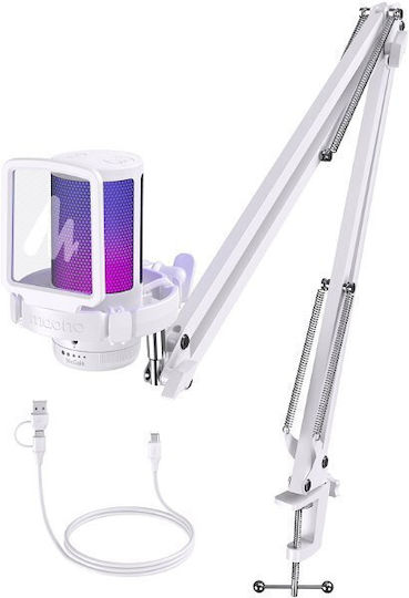 Maono DGM20 S Δυναμικό Microphone with USB Type-C Shock Mounted in White Color