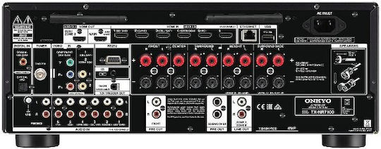 Onkyo TX-NR7100 DAB Home Cinema Receiver 4K/8K 9.2 Channels 100W/8Ω 220W/6Ω with HDR and Dolby Atmos Black