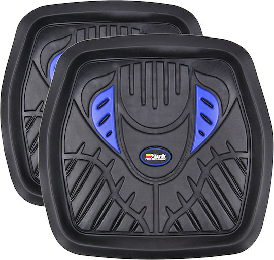 Autoline Rear Mats Universal Tray Type 2pcs from Rubber Black / Blue