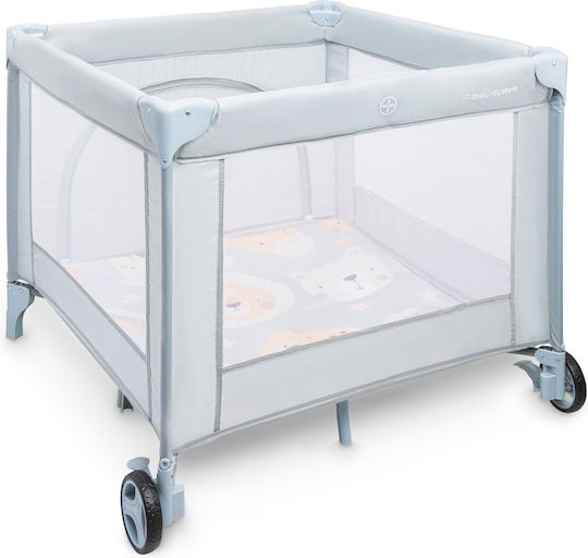 Moby System Teddy Bear Laufstall mit Matratze Gray 100x97cm