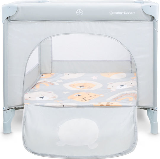 Moby System Teddy Bear Laufstall mit Matratze Gray 100x97cm