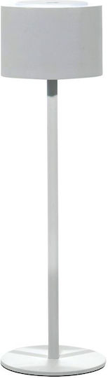 DictroLux Metal Table Lamp LED with White Shade and Base