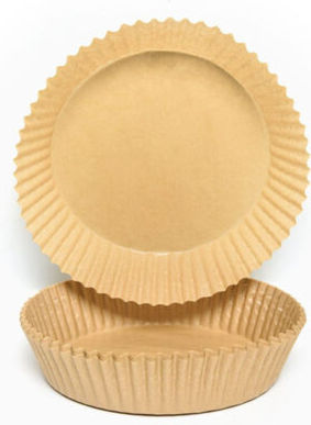 Set 50 Baking Frying Papers Airfryer Round Shape In Plastic Holder Lid 20 X 20 Cm