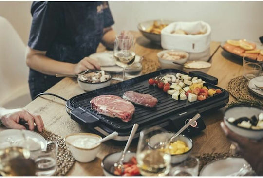 Severin Tabletop Electric Grill Smooth and Ribbed Plate 2300W with Adjustable Thermostat 50cmx30cmcm