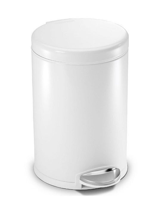 Simplehuman Кошче Отпадъци от Неръждаема стомана с Педал Бял 4.5лт 2бр