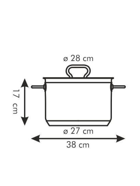 Tescoma Βαθιά Ανοξείδωτη Κατσαρόλα 10lt / 28cm