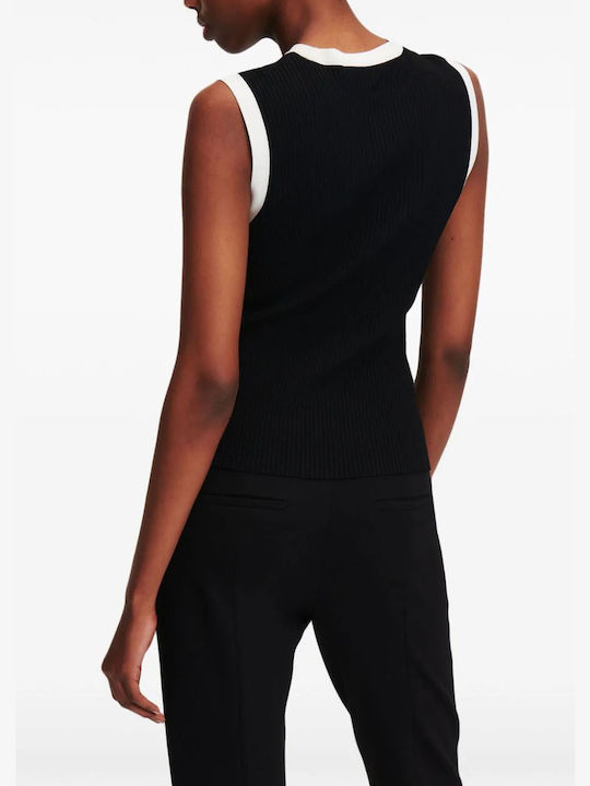 Karl Lagerfeld Women's Sleeveless Sweater Black