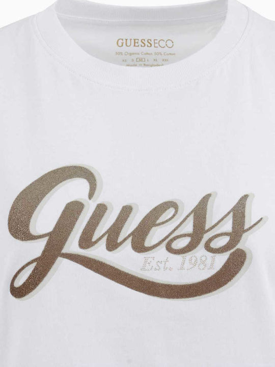 Guess Damen Bluse Baumwolle mit Trägern & V-Ausschnitt Geprüft White