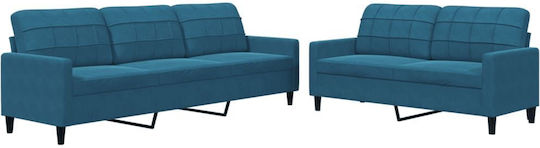 Living Room Furniture Set 3-Seater & 2-Seater Blue