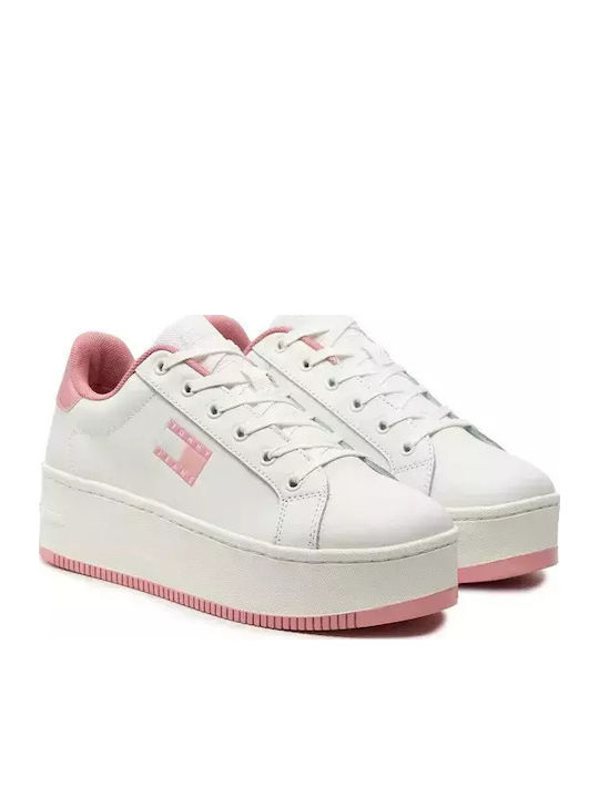 Γυναικεία Flatforms Sneakers Λευκό / Ροζ