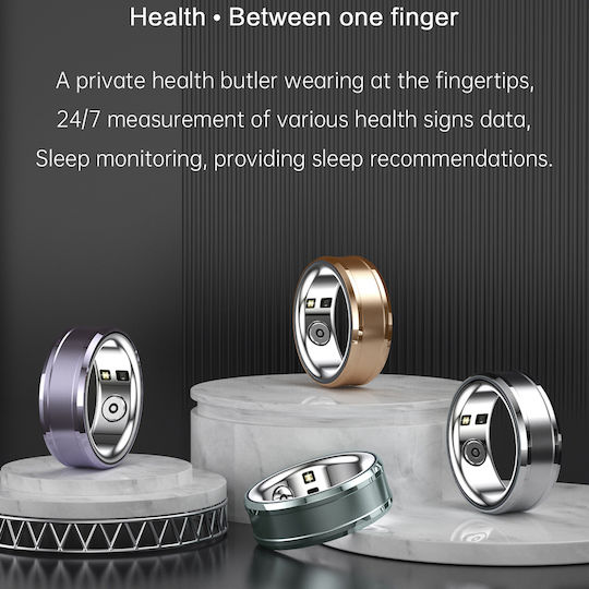 Techsuit R3 Smart Ring 19.8mm mit Pulsmesser Gold