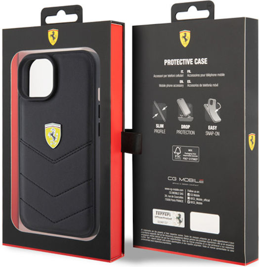 Ferrari 6.1" Back Cover Plastic Black (iPhone 15)