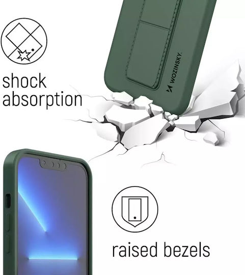 Wozinsky Kickstand Flexible Back Cover Silicone Black (iPhone 12 mini)