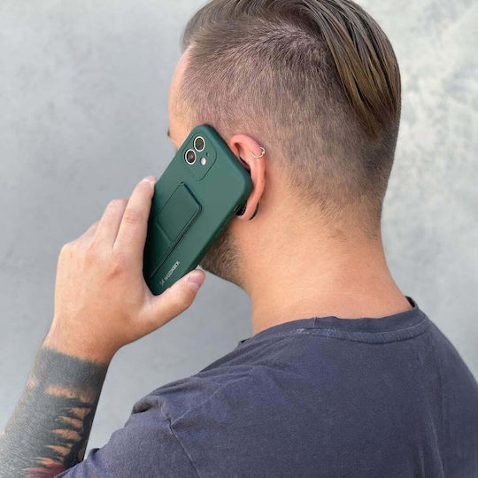 Wozinsky Kickstand Flexible Back Cover Σιλικόνης Μαύρο (Redmi Note 9)