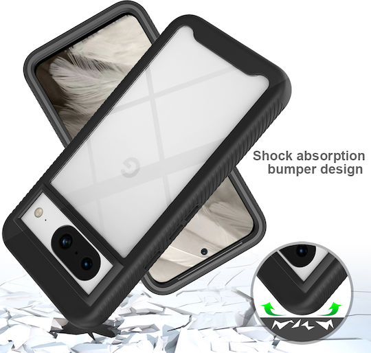 Techsuit Techsuit Back Cover Silicon Set cu Geam Negru (Google Pixel 8 Pro)
