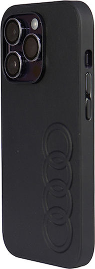 Audi Umschlag Rückseite Leder / Kunststoff Schwarz (iPhone 14 Pro)
