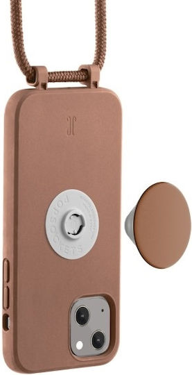 Just Elegance PopGrip Back Cover Σιλικόνης Καφέ (iPhone 14)