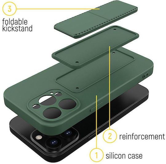 Wozinsky Kickstand Flexible Back Cover Silicone Navy Blue (iPhone 12 mini)