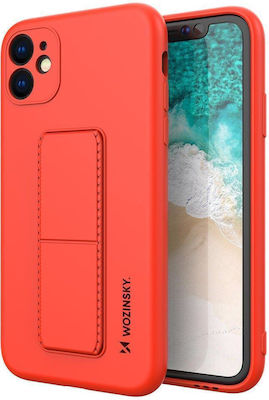 Wozinsky Kickstand Flexible Silicone Back Cover Red (Redmi Note 9)