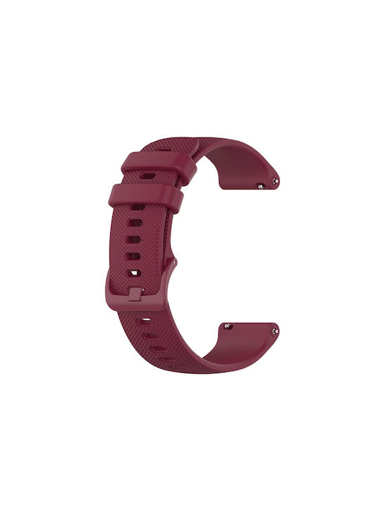 Grid Texture Strap Silicone Burgundy (Galaxy Watch (46mm) / Gear S3Huawei Watch GT/GT Pro 2/3/4/5 / Ultimate 46mmHonor Magic Watch 2)