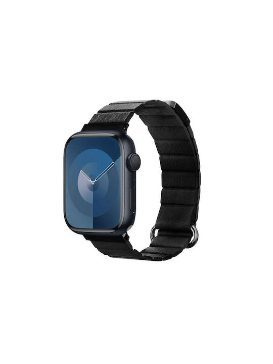 Crong Каишка Кожа Черен (Apple Watch 44/45/46mm/Ultra 49mm) CRG-44ECL-BLK