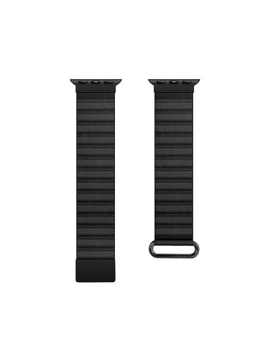 Crong Каишка Кожа Черен (Apple Watch 44/45/46mm/Ultra 49mm) CRG-44ECL-BLK