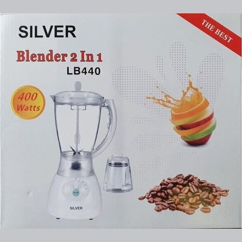 Silver LB 440 Μπλέντερ με Πλαστική Κανάτα 1.7 lt 400W Λευκό