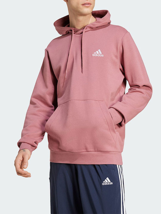 Adidas Men's Sweatshirt with Hood and Pockets Light Pink