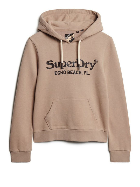 Superdry Metallic Женска суичър Deep Beige