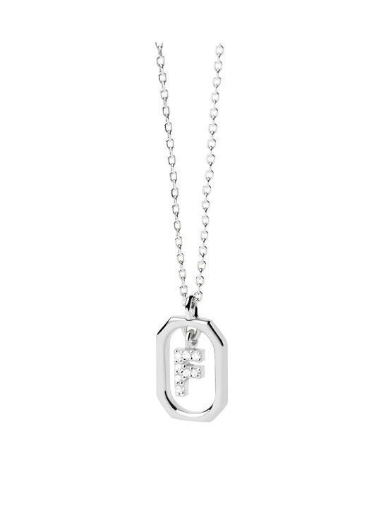 P D Paola Necklace Monogram from Silver with Zircon