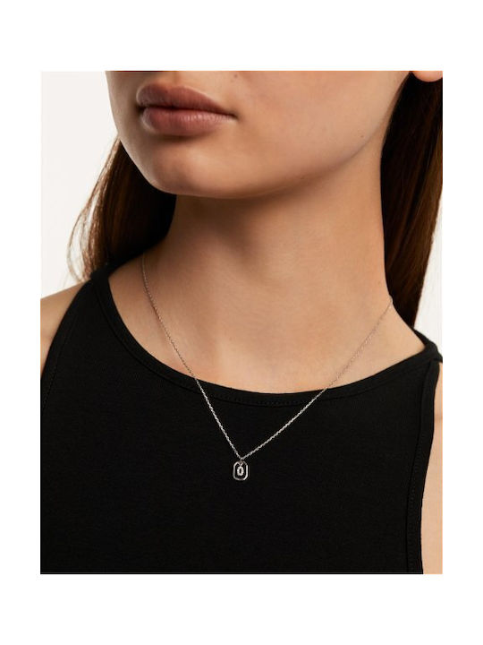 P D Paola Necklace Monogram from Silver with Zircon