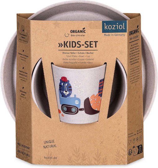 Koziol Feeding Set made of Bamboo Gray 3pcs