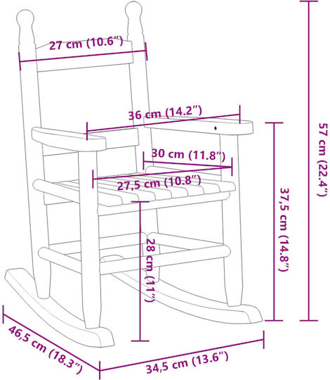 Παιδική Πολυθρόνα Μαύρη 36x46.5x57εκ.