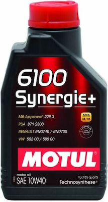 Motul Λάδι Αυτοκινήτου 6100 Synergie+ 10W-40 A3/B4 για κινητήρες Diesel 1lt