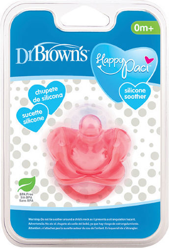 Dr. Brown's Happy Paci Πιπίλα Σιλικόνης Ροζ για 0+ μηνών