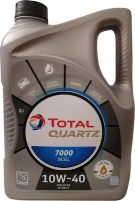 Total Ημισυνθετικό Λάδι Αυτοκινήτου Quartz 7000 10W-40 A3/B4 για κινητήρες Diesel 4lt