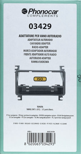 Phonocar Πρόσοψη 2 Din για Toyota Yaris 2007-2012