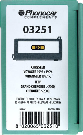 Phonocar Πρόσοψη 2 Din για Chrysler Voyager Jeep Cherokee 1995>1999