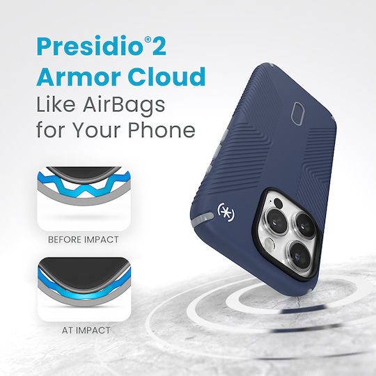 Speck Presidio2 Grip Back Cover Plastic Albastru (iPhone 15 Pro)