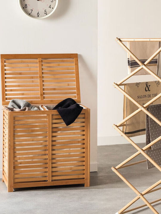Atmosphera Coș de Rufe Bambus 100l cu Capac 60x40x58cm Maro