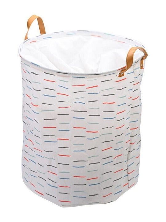 Homely Fabric Laundry Basket 60lt 39x20x59cm White