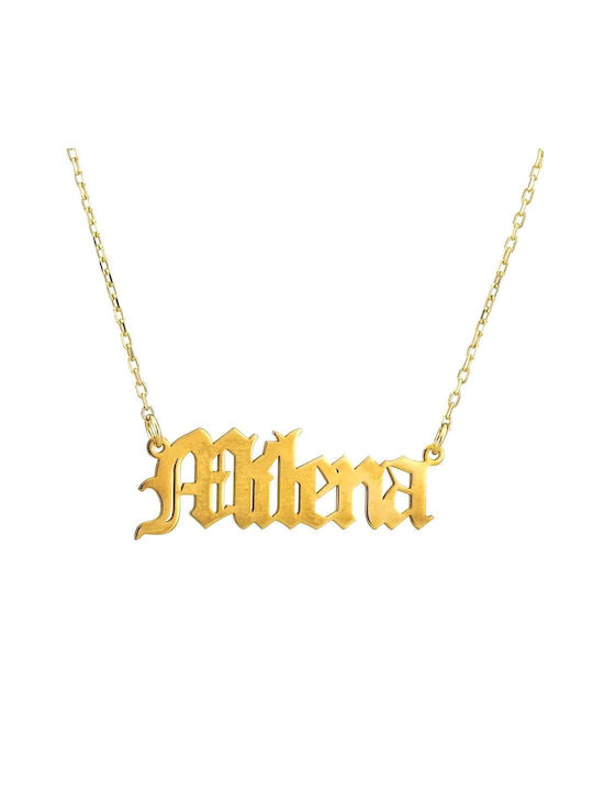 Goldsmith Necklace Name from Pink Gold Plated Silver