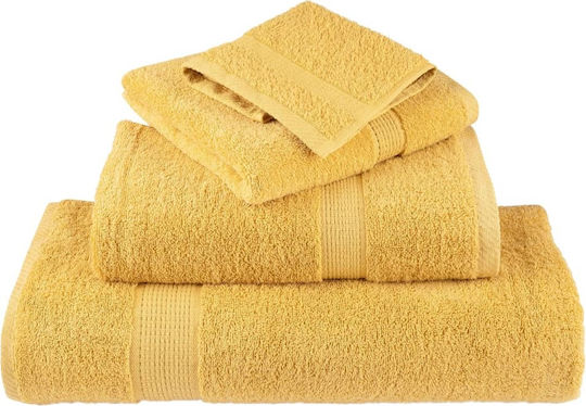 vidaXL 50x100cm Gold 10 Pieces Weight 600gsm Bath Towels