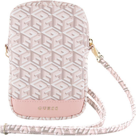 Guess Zip GCube Bottom Stripe phone bag Buchhülle bis 8.9" Rosa GUWBZPGCSPGP