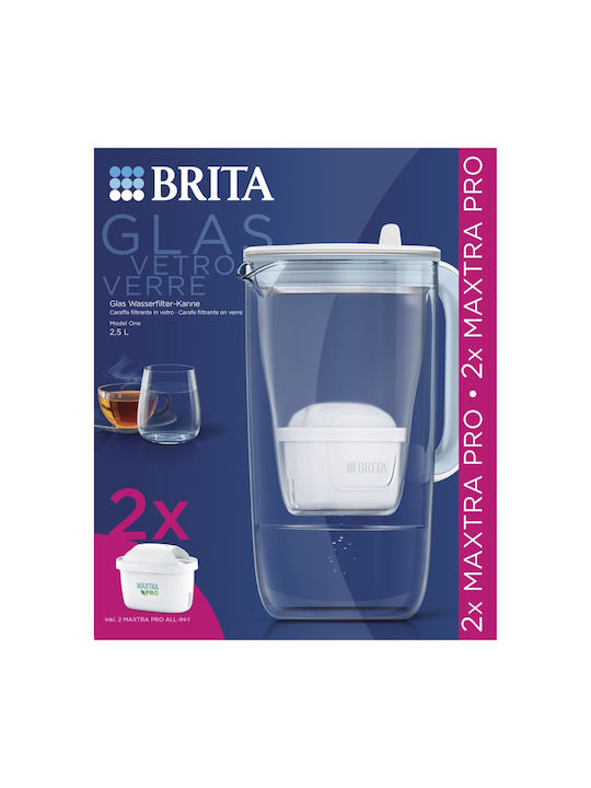 Brita Glass Κανάτα Σερβιρίσματος Γυάλινη με Φίλτρο 2500ml