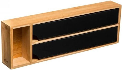 5Five Wooden Roll Dispenser Black 39.6x13.2x13cm