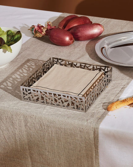 Alessi Metallic Napkin Holder Gray 20.5x20.5x5cm Cactus