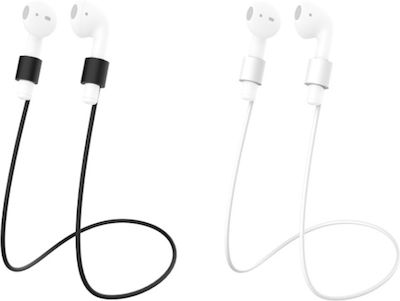 Drop Proof Σετ Θήκη & Anti-Lost Strap με Γάντζο σε Μαύρο χρώμα για Apple AirPods 1 / AirPods 2