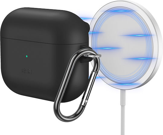 ESR Halolock Magsafe Soft Hülle Kunststoff mit Haken in Schwarz Farbe für Apple AirPods 3